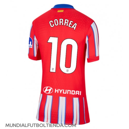 Camiseta Atletico Madrid Angel Correa #10 Primera Equipación Replica 2024-25 para mujer mangas cortas